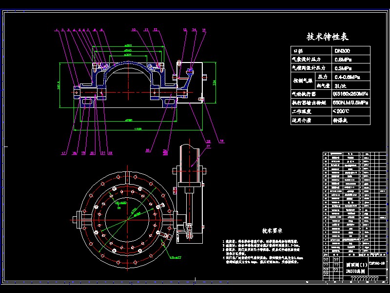 �A��y�����ͣ�DN300���D(�����}�ڣ�CAD�D��