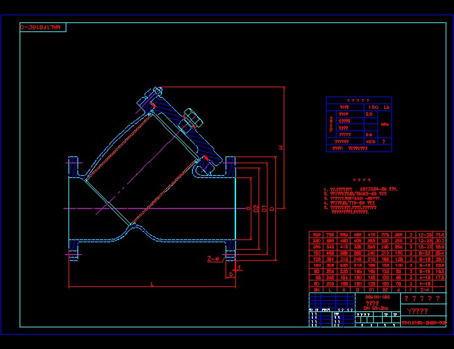 SG41Hһ16C DN50һ300 ��Ĥ�yY���^�V��CAD���D