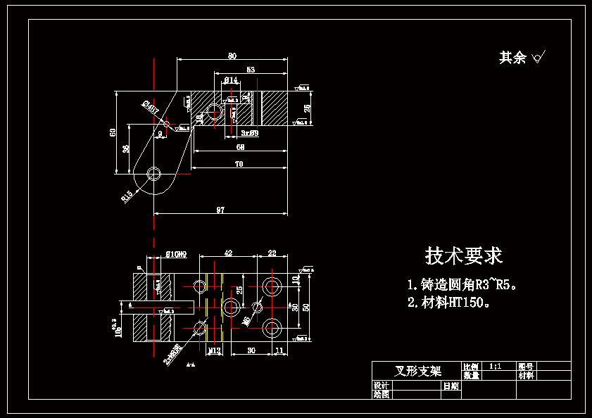 �ƶ�����֧�ܵļӹ���ˇ���OӋ�100+0.2�۵�㊴��A�ߣ���ȫ��CAD�D����