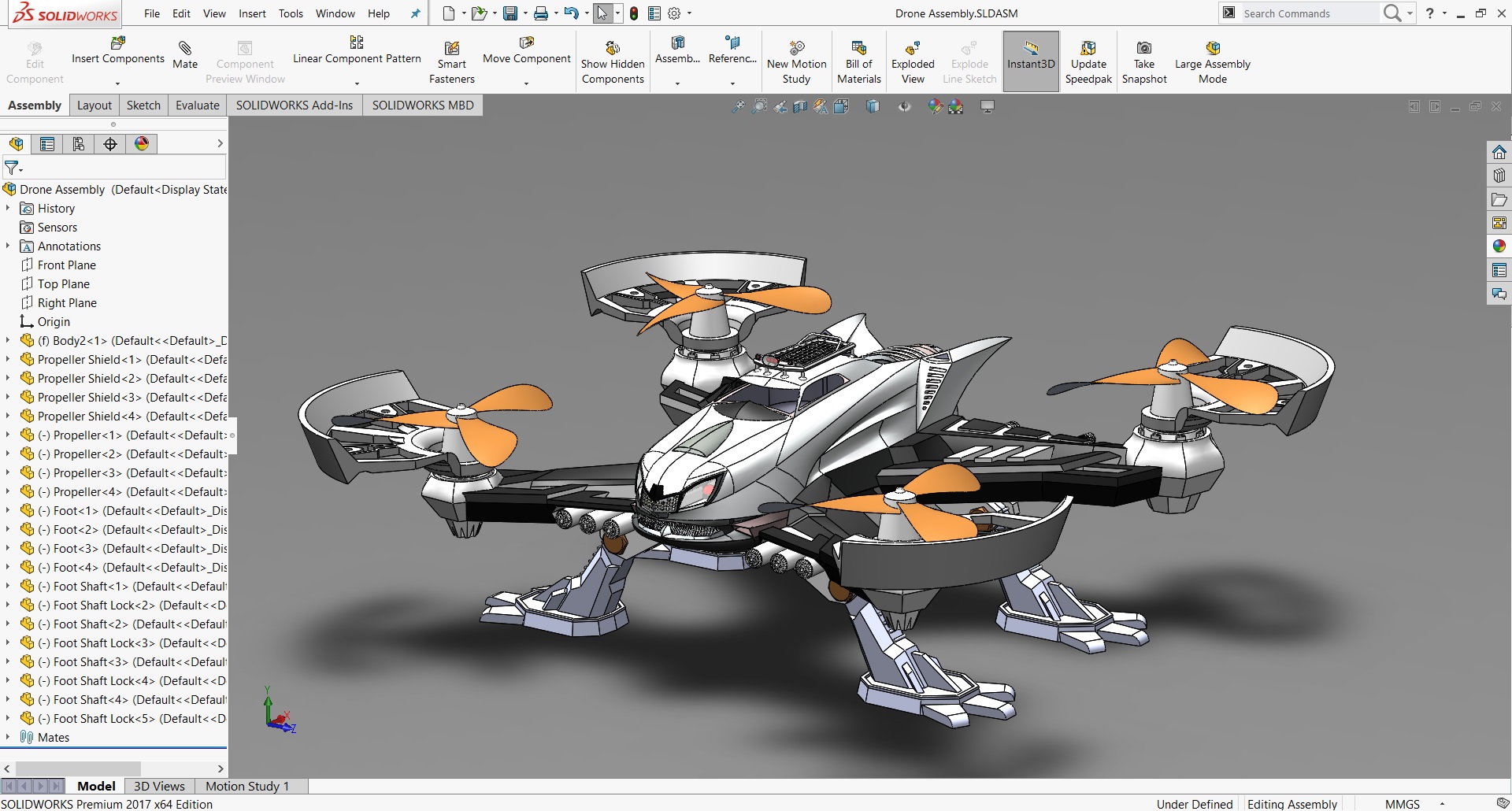 Drone����F���S�w��������3D�D�� Solidworks�OӋ