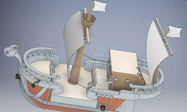 ��ͨGoing Merry�Ŵ���ģ��3D�D�� INVENTOR�OӋ