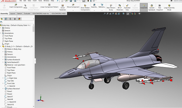 Fһ16 Design F16�𶷙C����ģ��3D�D�� Solidworks�OӋ