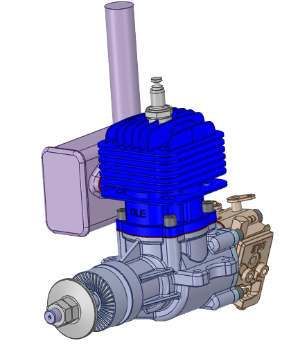 DLE 20cc�l��ģ��3D�D�� STP��ʽ