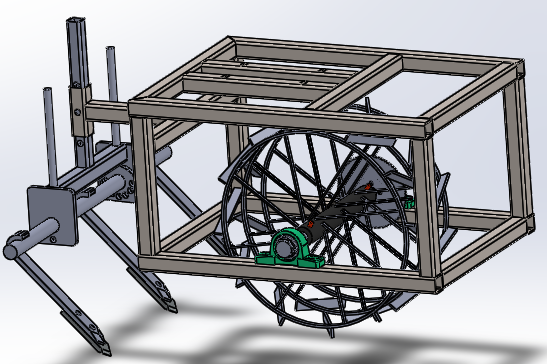 MONO WHEEL HAND TILLER��݆�ք�(d��ng)���řC(j��)3D��(sh��)ģ�D�� Solidworks�O(sh��)Ӌ(j��)