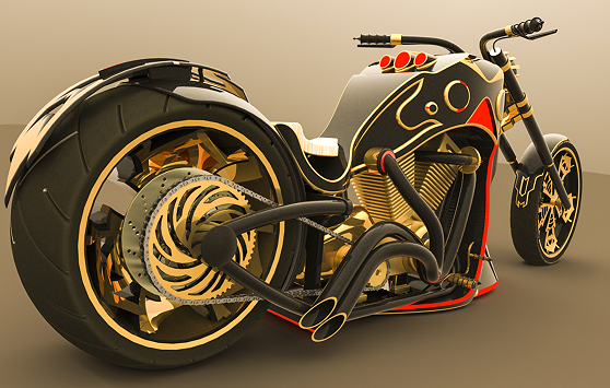 PERSONALIZED CHOPPER�͹�Ħ��܇����3D�D�� Solidworks�OӋ