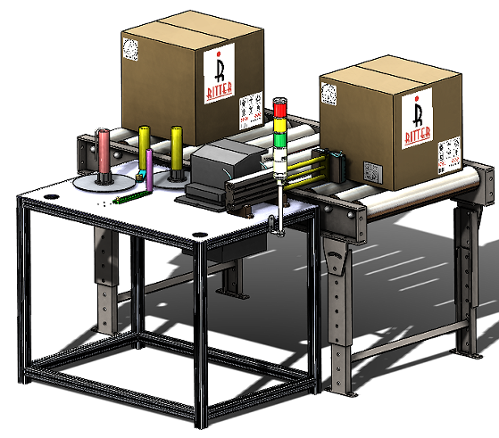 Labeling System with conveyor��ݔ�͙C�Ę�(bi��o)��ϵ�y(t��ng)3D�D�� Solidworks�O(sh��)Ӌ