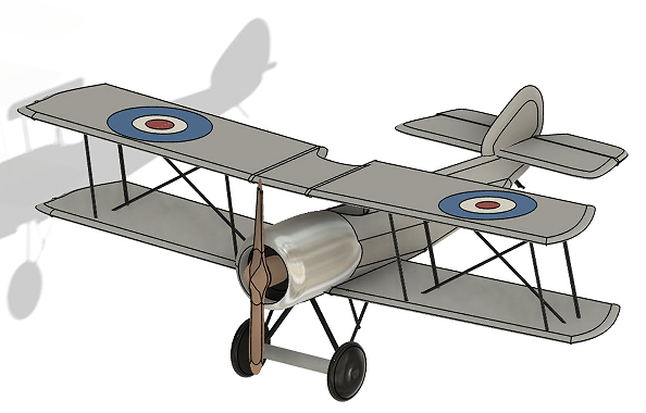 Sopwith Pup�����p���(zh��n)���C(j��)��(ji��n)��ģ��3D�D�� STEP STL��ʽ