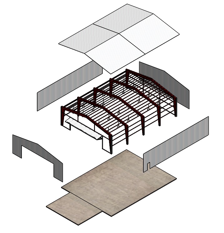 60x80 Hangar�w�C��C��3D��(sh��)ģ�D�� Solidworks�O(sh��)Ӌ ��STEP