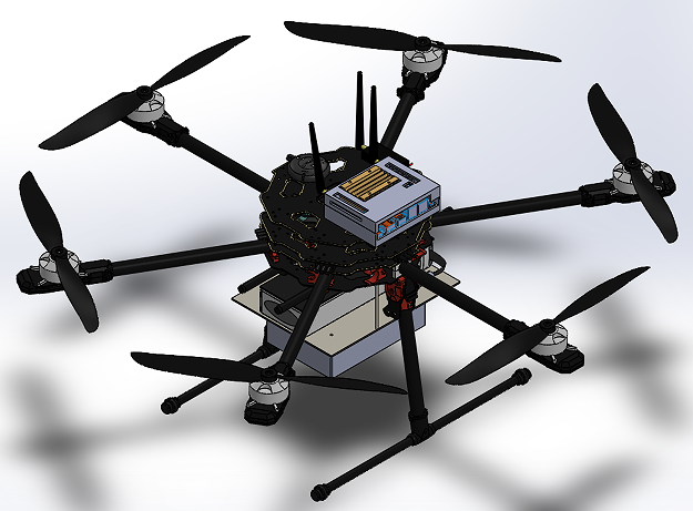 Hexacopter���f�o(w��)�˙C(j��)�������w����3D��(sh��)ģ�D�� Solidworks�O(sh��)Ӌ(j��) ��STEP��ʽ