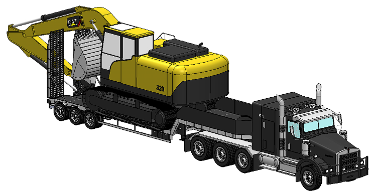 Pelleteuse 320 CAT�ھ�C����ģ��3D�D�� STEP��ʽ