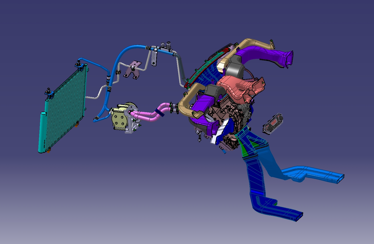 Automotive air conditioning system��܇���{(di��o)ϵ�y(t��ng)3D��(sh��)ģ�D�� STP��ʽ