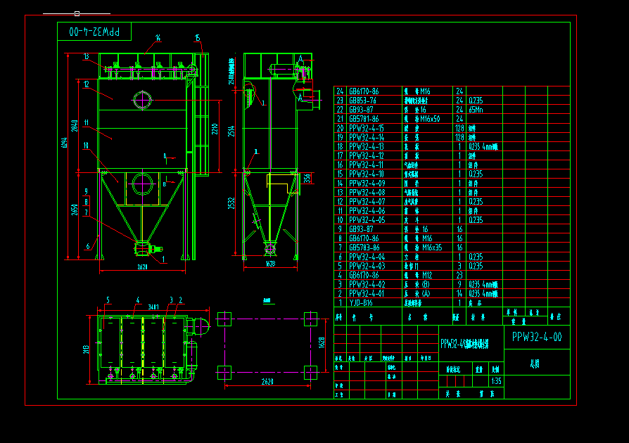 PPW32-4�����}�_��ʽ���m��CAD�D