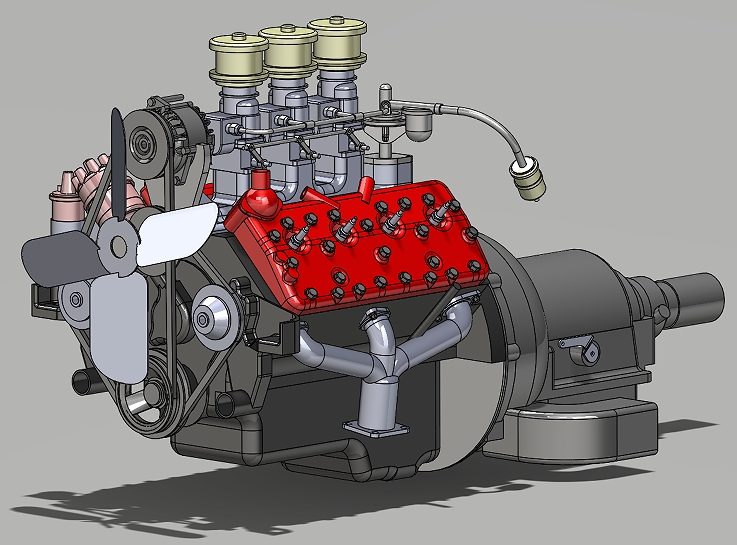 Mercury V8ƽ�^�l(f��)��(d��ng)�C(j��)����3D�D�� STEP��ʽ