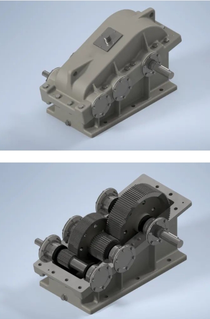 Speed reducer�����A��ֱ�X݆�p����3D��ģ�D�� INVENTOR�OӋ ��ƽ�湤�̈D