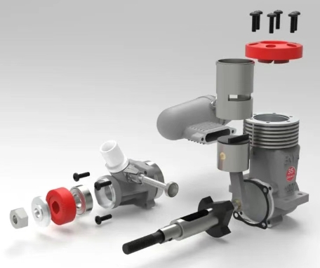 ENYA 35BB Model Engine�b���w�C��ģ�l�әC3D�D�� STEP��ʽ