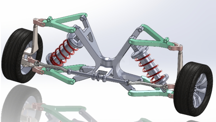 Suspension+system�Ҽܺ��׽Y(ji��)��(g��u)3D�D��+Solidworks�O(sh��)Ӌ(j��)