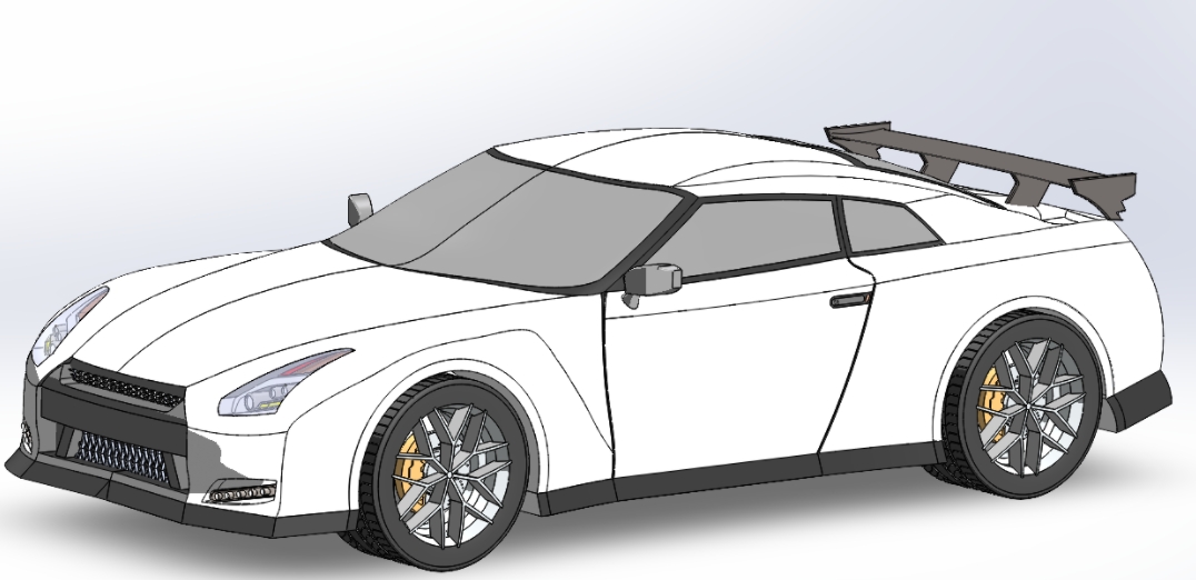 NISSAN GTR��܇�������ͺ���3D�D�� Solidworks�O(sh��)Ӌ(j��)